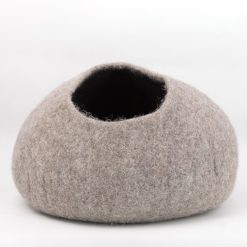 Handmade Wool Cat Cocoon Bed – 50 cm Felted Cave House for Cats
