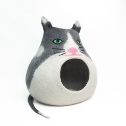 Handmade Wool Cat Design House – 45 cm Eco‑Friendly Cat Cocoon Bed